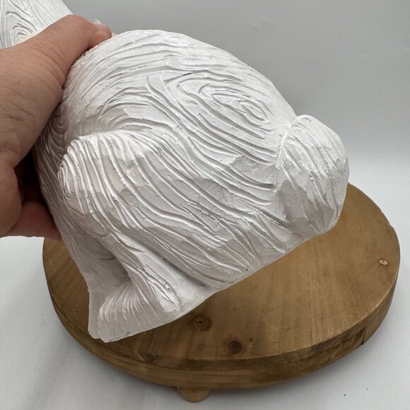 Bunny Rabbit  Easter spring sitting upright resin wood look like style vibe farm - Picture 6 of 10